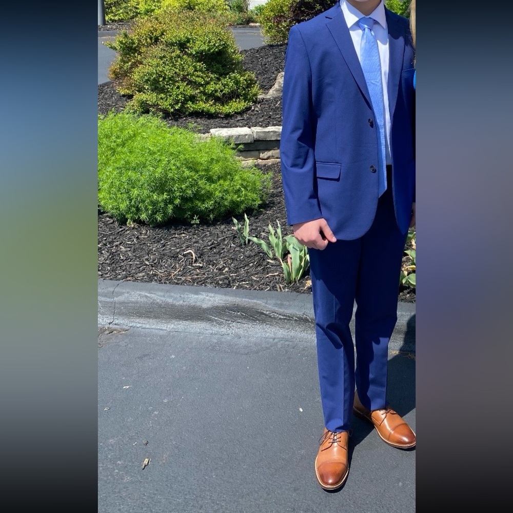 Jos A Bank Boys Blue Suit